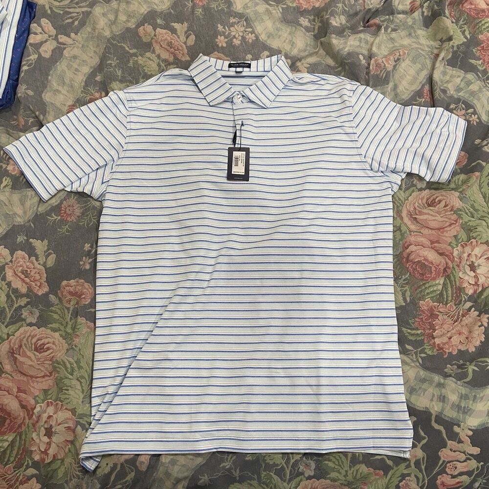 Peter Millar Crown Crafted Men's Size XXL Martin Performance Stripe Jersey Polo